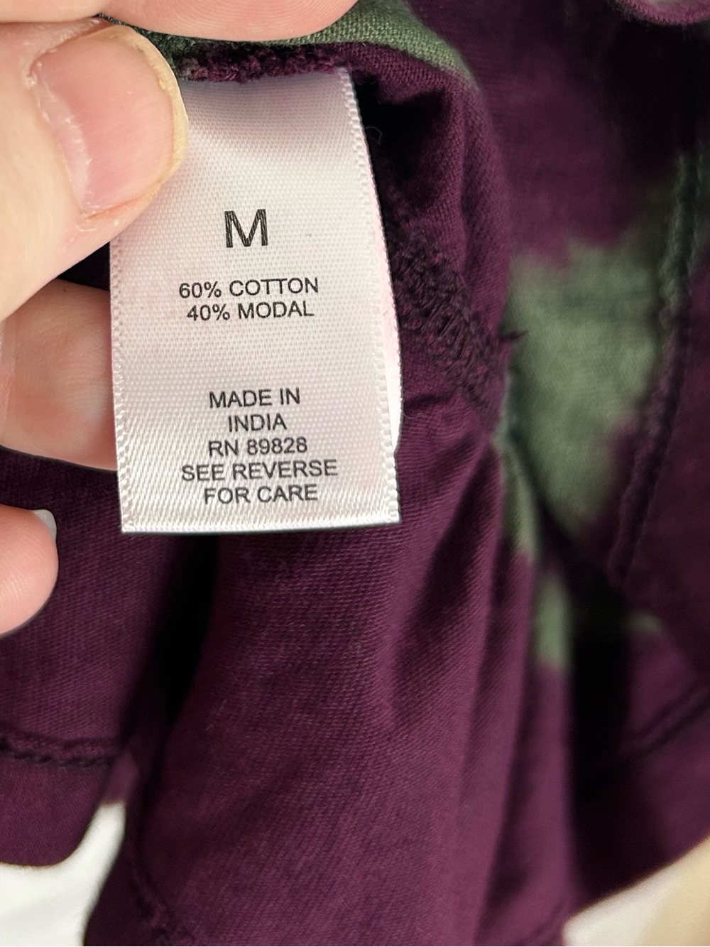 LOGO Lori Goldstein Medium Purple Green Tie Dye Ruffle Hem Tunic Top Pockets - Picture 5 of 8